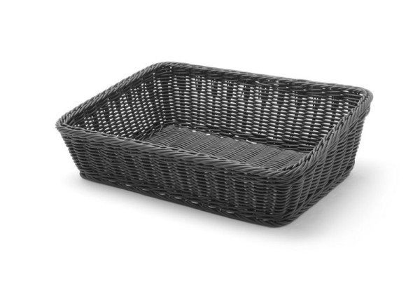 Hendi Brotkorb, abgeschrägt, LxBxH: 400x300x120 mm, Schwarz, 426678