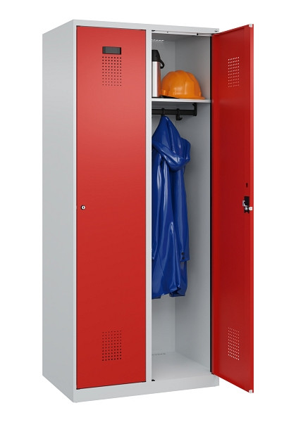 C+P Spind Evolo PLUS, 2 Abteile, 1850x800x500mm, 7035/3020, Verschluss Zylinderschloss, Ablageböden 2, 049000-22 S10032