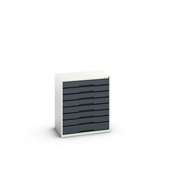 bott verso Schubladenschrank, mit 8 Schubladen, BxTxH: 800 x 550 x 900 mm, Lichtgrau / Anthrazitgrau, 16925133.19