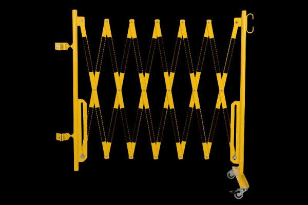 CRASH STOP Scherengitter gelb-schwarz 3,6m Ø60mm KIT zur Montage an bestehenden Sperrpfosten Ø60mm, KIT 70-65