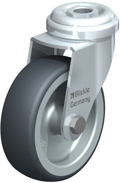 Blickle LRA-TPA 75G Apparate-Lenkrolle mit Rückenloch, Thermoplastisches Gummi-Elastomer, Grau, 354506