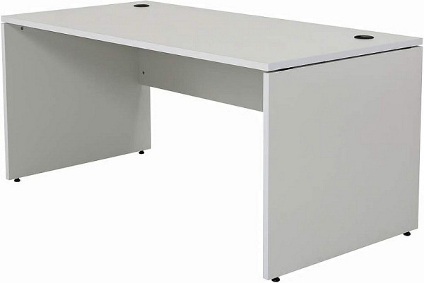Mades Schreibtisch Set 1 Nuvi, grau Dekor, Bestehend aus: Schreibtisch 160 cm, Rollcontainer 3 Schübe & Aktenschrank190 cm hoch, 152.FRN.51.S1.160.G