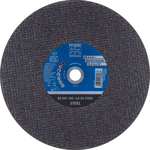 Pferd Trennscheibe 80 EHT 300-4,0 SG STEEL/22,23, VE: 20 Stück, 61329322