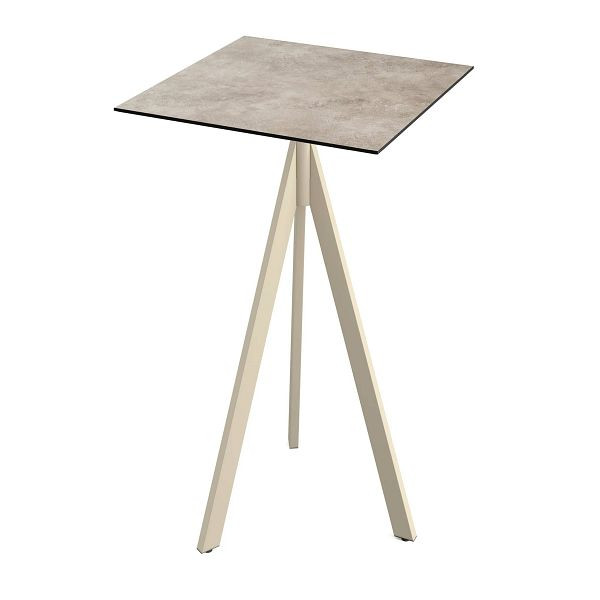 Feros Infinity Tripod Stehtisch Sand frame + Moonstone HPL Tischplatte 70x70 cm, 140061377