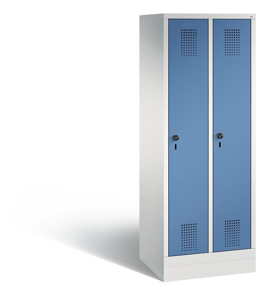 C+P Spind Evolo, 2 Abteile, H1600xB610xT500 mm, Grau/Fernblau, 480206-20 S10054