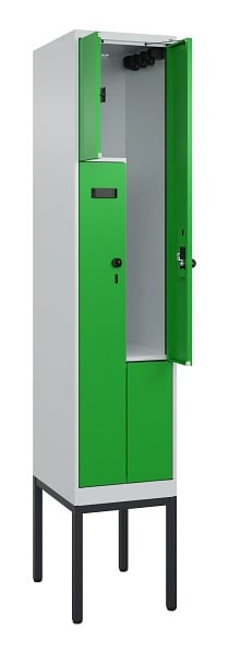 C+P Z-Spind Evolo PLUS, Gestell, 2 Fächer, 2120x400x500mm, 7035/6037, Drehriegel, 0490337-122 S10004