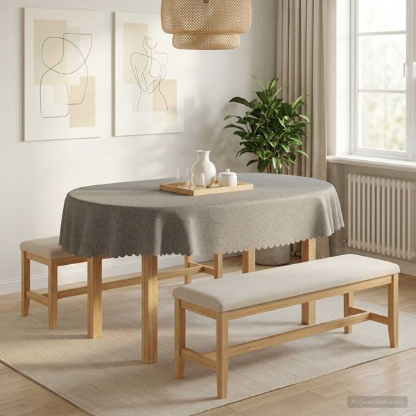 vidaXL Tischdecke 5 stk. Oval Hellgrau 95 x 220 cm, 42040514