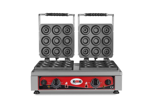 GMG Waffeleisen Donato, 2x (Ø 9 x 8cm x 1,4cm / 2,8cm), 50° bis 300°C feste Backplatte aus Gusseisen, umlaufende Fettfangrinne, KGW-29