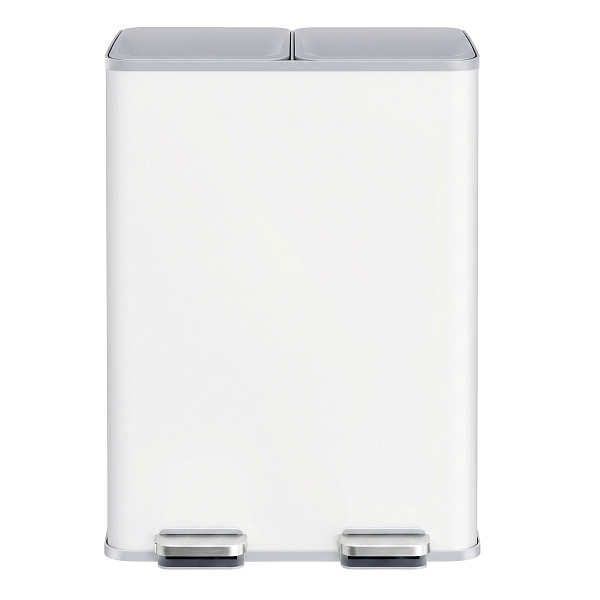 SONGMICS Mülleimer, Weiß, 47,7x38x67 cm, LTB741W02