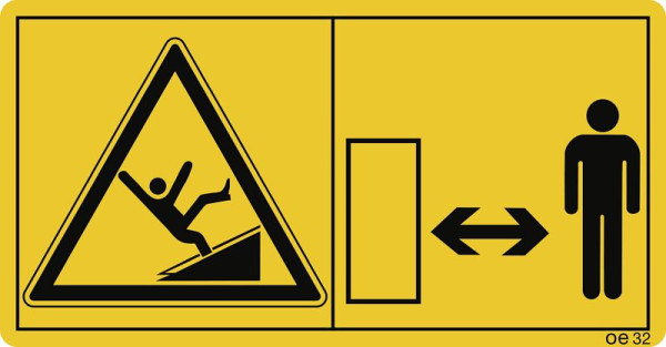 Moedel Ausreichenden Sicherheitsabstand zum Erntevorsatz..., Folie, 116x60 mm, VE: 2 Stück/Bogen, 69689