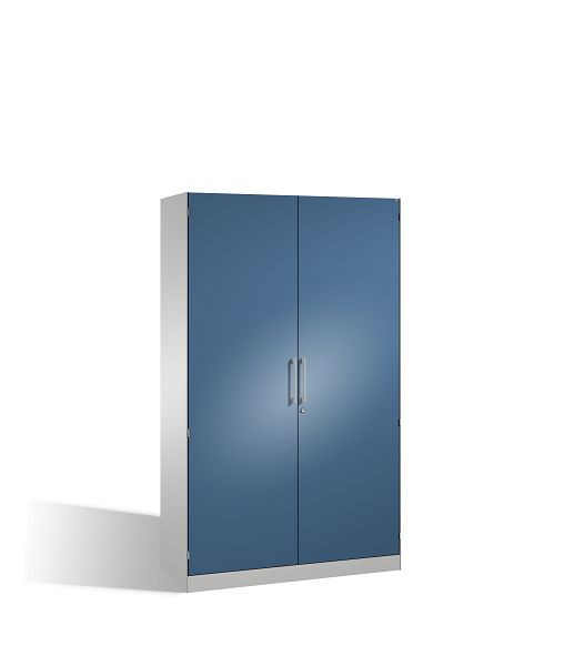 C+P Flügeltürenschrank Asisto, H1980xB1200xT435mm, Farbe: Lichtgrau / Fernblau, Bügelgriff, 5 OH, 141001-000 S10184