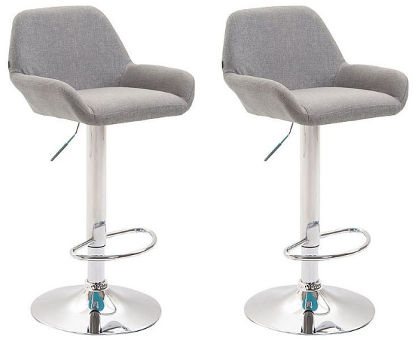 CLP Barhocker Braga Stoff chrom, grau, VE: 2 Stück, 316064