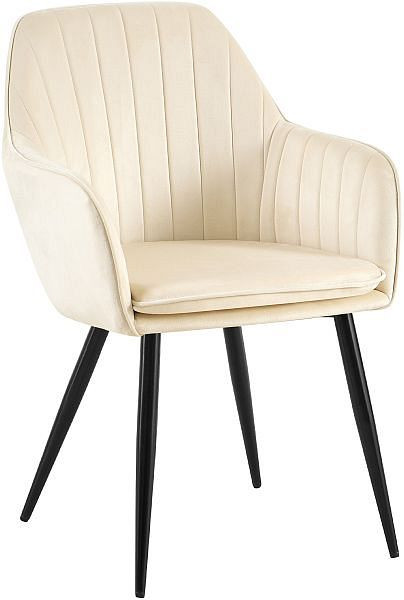 CLP Esszimmerstuhl Cheryl Samt schwarz, creme, 325935