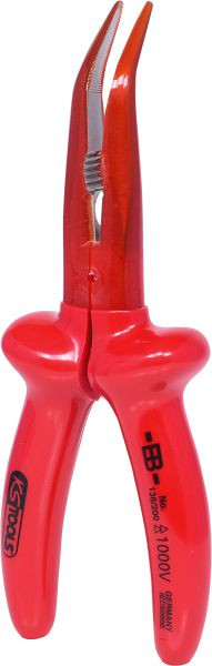 KS Tools 1000V Flachrundzange, beschichteter Arbeitskopf, gebogen, 200mm, 117.1719