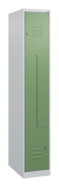 C+P Z-Spind Classic PLUS, 2 Abteile, 1700x300x500mm, 7035/6011, Zylinderschlösser, 0800037-102 S10013