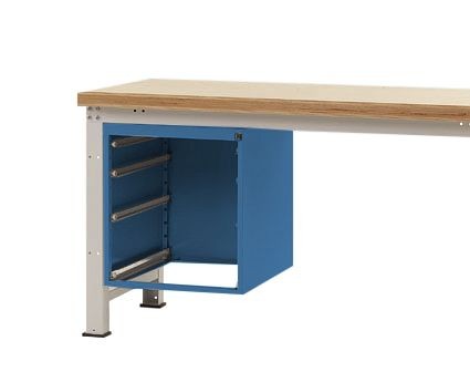 Manuflex Leergehäuse PROFI für Werkbanktische stationär, Nutzhöhe 500 mm für Werkbanktiefe 700 mm, Brillantblau, ZB4431.5007