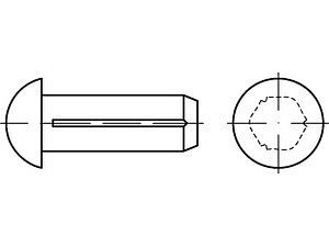 Halbrundkerbnägel ISO 8746 Stahl 5 x 10 VE=S (1000 Stück)