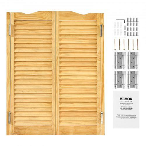 VEVOR Saloontür, 907x28x1060 mm, mit Scharnieren & Beschlagsatz, gewölbt, Holzfarbe, für Café, Flur, Küche, Bar, Pub, SLBDBMSMW36HO3Y7G001V0