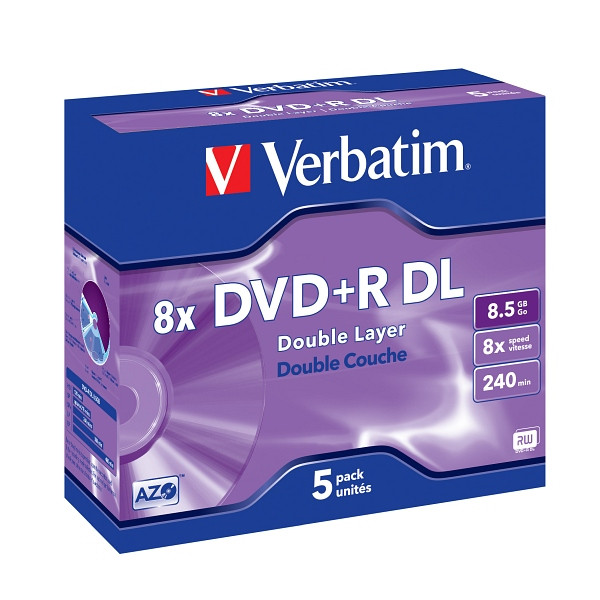 Verbatim DVD+R DL 8.5GB 8x 5er JewelCase, 43541