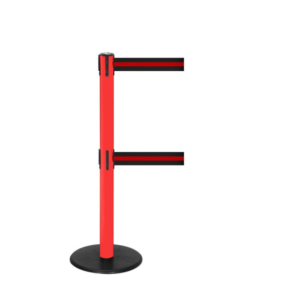 Stein HGS Personenleitsystem -P-Line Duo-, rot, schwarz/rot/schwarz waagerecht (gestreift), mit Gurtendstück (Standard), Gurtlänge: 2 x 4 m, 14152-0902