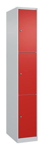 C+P Schließfachschrank Classic PLUS, 1850x300x500mm, 7035/3020, mit 3 Fächern, 080000-103 S10002