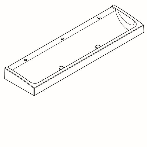 KWC Waschrinne, FUTURA exklusiv, MIRANIT, 2100x170x570 mm, 3 Armaturenbohrungen, Haubenablaufventil, 2030066268
