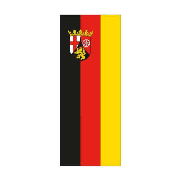 Stein HGS Landesflagge Rheinland-Pfalz, 400 x 150 cm (Hochformat), mit Karabiner, FlagTop 110 g/m², für Fahnenmasten ab 8 m, mit Hohlsaum für Ø 4 cm Ausleger, 26504