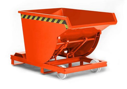 RR Industrietechnik Beistell-Kippbehälter aus Stahl, 300 Liter Volumen, orange, 269873