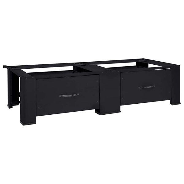 vidaXL Waschmaschinen-Podest 2 pcs Schwarz 64 x 55 x 32,5 cm Stahl, 42022036