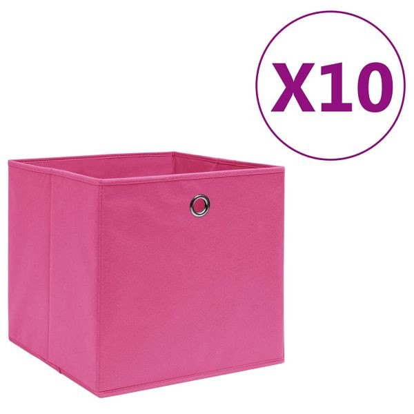 vidaXL Aufbewahrungsboxen 10 Stück Vliesstoff 28x28x28 cm Rosa, 325205