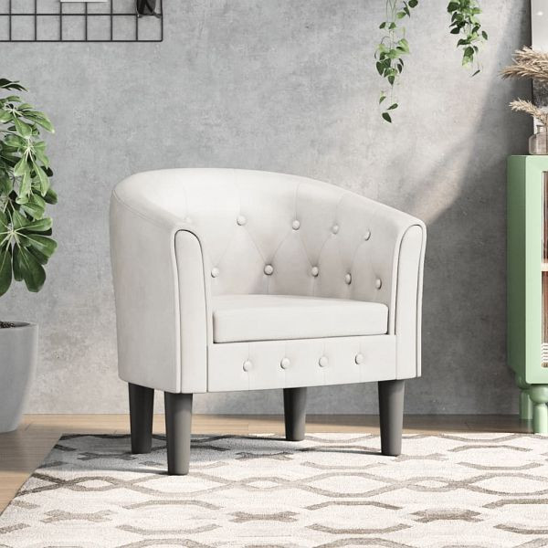 vidaXL Clubsessel Weiß Kunstleder, 356460, 8720845436322