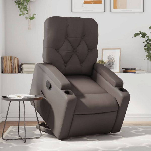 vidaXL Relaxsessel mit Aufstehhilfe Braun Kunstleder, 3204774