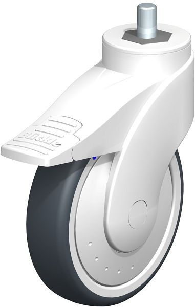 Blickle LWKXE-TPA 126XK-FI-ELS-FK-GSX12 Kunststoff-Lenkrolle WAVE, rostfrei, mit Gewindestift & Feststeller, Thermoplastisches Gummi-Elastomer, 752330