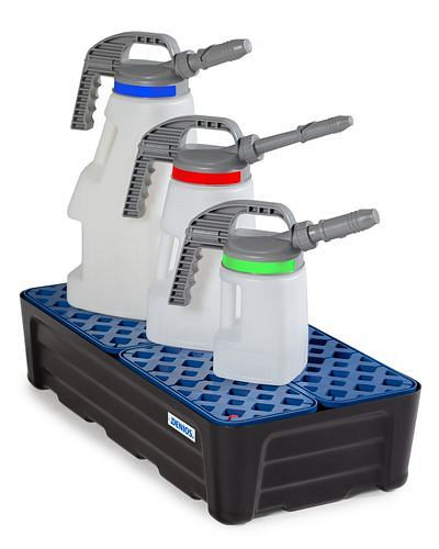 DENIOS Kleingebindewanne SC-P 40, aus PE, mit PE-Gitterrost, Auffangvolumen 40 Liter, 248043