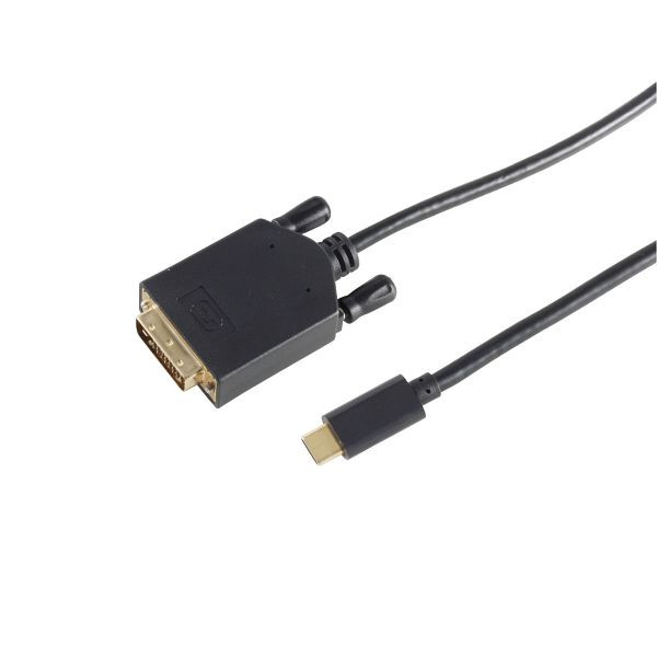 S-Conn DVI-D Stecker 24+1 auf USB Typ C Stecker, vergoldete Kontakte, 1m, 10-58025