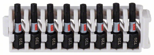 Bosch Schrauberbit-Set Impact Control, 8-teilig, mit T20, 25 mm, VE: 5 Stück, 2608522380