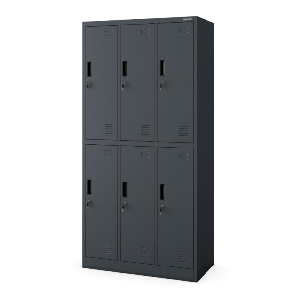 Jan Nowak Kleiderspind mit 6 Fächern IGOR, 900 x 1850 x 450 mm, anthrazit, 1838