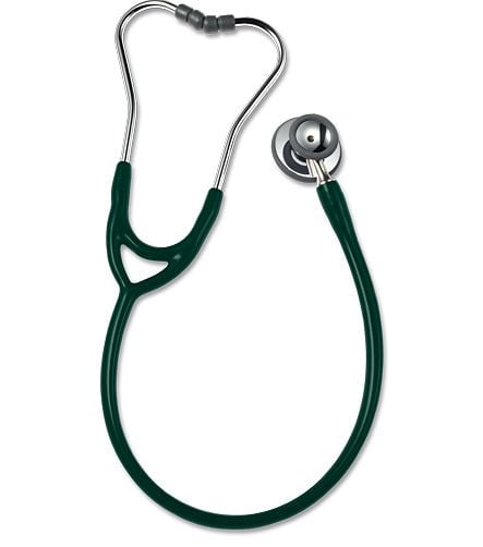 ERKA Stethoskop für Erwachsene mit soft Ohroliven, 2 Membranseiten (Konvex- Membrane), Zweikanalschlauch Finesse², Farbe: dunkelgrün, 535.00055