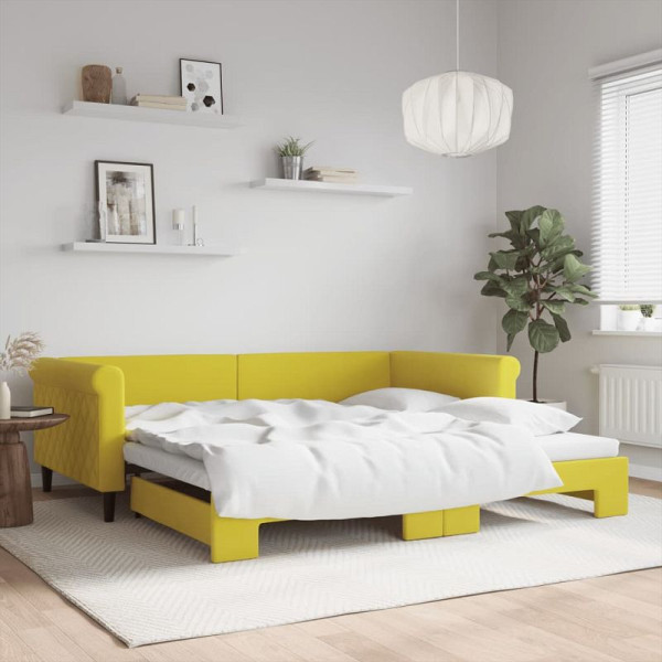 vidaXL Tagesbett Ausziehbar Gelb 100x200 cm Samt, 3197783