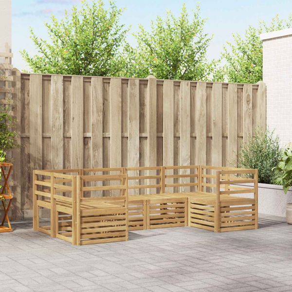 vidaXL Outdoor-Sofagarnitur 6-teilig Weiß 245 x 126,5 x 73 cm, 3392374