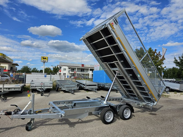 Eduard 4020 GD 3500 kg Dreiseitenkipper mit Laubgitter, elektrischer Bedienung und Nothandpumpe, Maße: 2000 x 4060 x 300 mm, SW509675