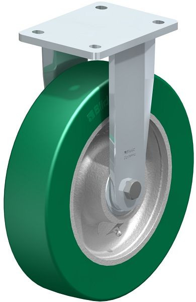 Blickle BO-GST 250K Stahlgeschweißte Schwerlast-Bockrolle, Blickle Softhane®, Grün, 754156
