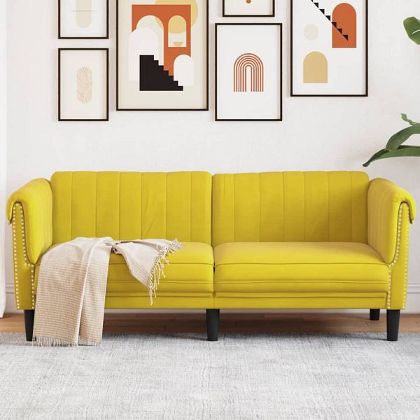 vidaXL Sofa 2-Sitzer Farbe Gelb Samt, 372581, 8721012399679
