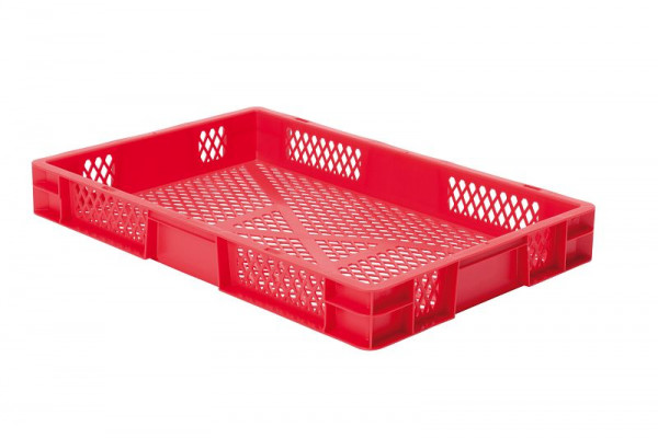 LA-KA-PE TK 600/ 75-2, rot, Transport-Stapelkasten, Außenabmessung: 600 x 400 x 75 mm (lxbxh), 07275 02 21