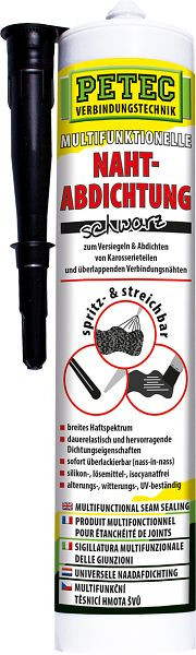 Petec Multifunktionelle Nahtabdichtung, Schwarz, 310ml, VE: 12 Stück, 94231
