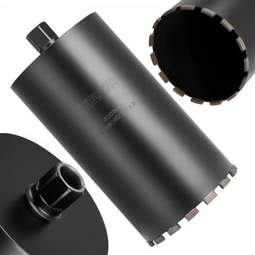 VEVOR Kernbohrer Bohrkrone φ203 mm, 356 mm Tiefe, 1-1/4 Zoll-7 Gewinde, Nass-Diamant für Stahlbeton Ziegel Mauerwerk, QXZTSS114YC7XU2LP001V0