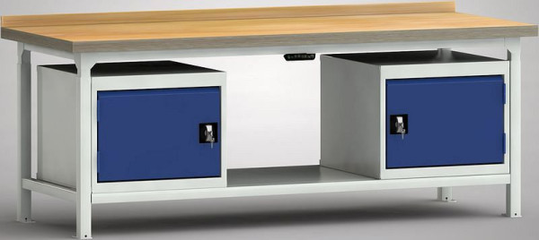 KLW Hydraulik-Profi-Werkbank - 2000 x 800 x 750 - 1030 mm L x T x H, links & rechts Türe 350 mm, WPJL50-20M45-X3V01