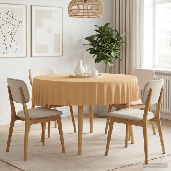 vidaXL Tischdecke 5 stk. Rund Beige Ø 180 cm, 42040502