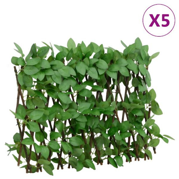 vidaXL Rankgitter mit Künstlichem Efeu 5 Stück Erweiterbar 180x30 cm, 366585