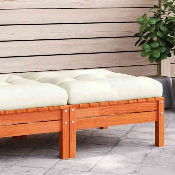 vidaXL Gartenhocker mit Kissen Wachsbraun Massivholz Kiefer, 838166